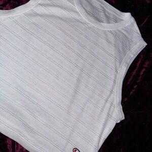 Champion White Ribbed Crop Tank